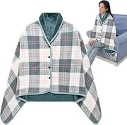 [Generic] Wearable Fleece Blanket - Soft Plush Poncho for Shawl - Warm Blanket for Air Conditioning, Cozy Poncho Throw for Mom Grandma Wife