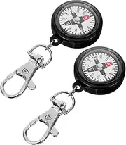 2pcs Compass Keychain Compass Small Key Ring Large Compass Outdoor Survival Compass Camping Supply Compass Hiking Outdoor Keychain Compass Outdoor Accessory Compass for Men