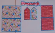 #2338 HOMEWORK SCHOOL SCRAPBOOK PAGE MAT & TITLE SET - TONYA