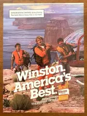 1986 Winston Cigarettes Vintage Print Ad/Poster Action Adventure Bar Art Décor