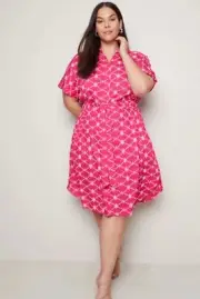 Autograph Short Sleeve Embroidered Summer Dress Size 22 BNWT