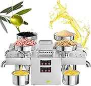 2400W Commercial Oil Press Machine - Professional Stainless Steel Hot/Cold Oil Extractor for Seeds & Olives, 12-25kg/h Capacity with 210°C Constant Temp