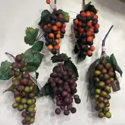 Lot of 5 Vintage Roman Inc. Grape Clusters w/ Leaves Floral Picks 6”-7”