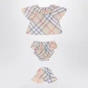 [Burberry] Set Of Three Pieces Light Beige With Pattern 3 M Grey