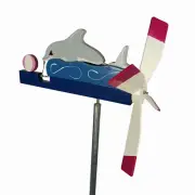 Dolphin Whirligig with Beach Ball Wind Spinner Handmade in USA
