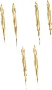 [WOFASHPURET] 2 Pairs Gold Tassel Earrings Tassel Drop Earrings Clip on Earrings Dangle Tassel Earrings Long Tassel Earrings Tassel Pendant Earrings Non Piercing Ear Earrings Women Earrings