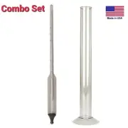 Triple Scale Hydrometer Gravity Balling & Test Jar Home Brew Beer Wine Combo KIT