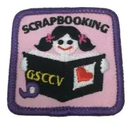 PATCH GSA Girl Scouts Scrapbooking GSCCV Crafts Book Ponytails Pink Purple