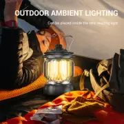 Retro Camping Lantern Light LED Work Lamp USB Rechargeable Battery Outdoor Tent