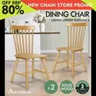ALFORDSON 2x Dining Chairs Kitchen Lounge Cafe Retro Solid Wood Modern Oak