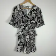 Seed Heritage Floral Playsuit Romper Black/White Size 8 BNWT