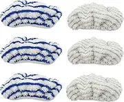 DEMULAX 6 Pcs Microfibre Cloth Pads Replacement, for Rowenta, Clean&Steam ZR005801 Cleaner Accessory,Washable and Reusable Steam Cleaner Pads