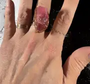 Raw Watermelon Tourmaline Electroformed Copper Ring Womens Size 7.5 (READ INFO)