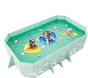 Folding Swimming Pool - Wear-Resistant Swimming Pool Ground Pool Portable Folding Pool,Non-Inflatable Pool Comfortable Foldable Outdoor Pool for Outdoor Garden Backyard Kids Adults