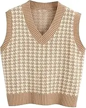 Sweater for Christmas Pullover Shirt Collision Color Sleeveless Sweater Vest Womens Plus Sweaters