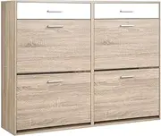 Artiss Shoe Cabinet Storage Rack Organiser Wooden Shelf Drawer 36 Pairs Footwear Closet Organization Space Saving Home Decor Furniture Bedroom Hallway Entryway Durable Sturdy Easy Assembly