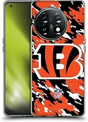 Head Case Designs Officially Licensed NFL Camou Cincinnati Bengals Logo Soft Gel Case Compatible with OnePlus 11 5G
