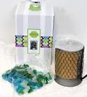 NEW Scentsy Sea Stone Wax Warmer Electric Tumble Glass Chicken Wire Frosted Bowl