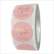 500pcs Gold Foil Thank You Stickers For Supporting Small Business Paper Label Sticer for Food, Smaple order, Envelope Seal