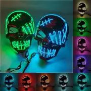 PP Full Face Mask Headwear Costume Props Skull Glowing Mask Party Supplies