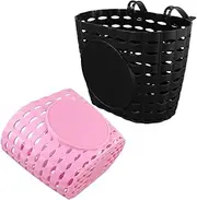 Abaodam 2pcs Detachable Bike Basket Multi Use Storage Holder for Childrens Bikes Easy to Install Durable Plastic Material for Vegetables School Bags