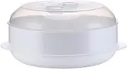 U/ D Microwave Food Steamer Cooking BPA Free Heating Steamer Dish Veggies Fish Cookware Portable for Home Kitchen Cooking Pots (L 1 Tier)