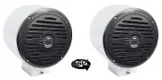 (2) Rockville 5.25" 360° Degree Swivel Chrome Surface Mount Boat Speakers