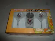 NEW IN BOX ED HARDY MARTINI GLASS SET OF 2 AND SHAKER 3 PIECE BARWARE NIB