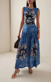 [Silvia Tcherassi] Abla Stonewashed Linen Midi Skirt