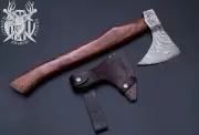 Custom handmade Damascus steel Viking Axe for Outdoor & Camping with Sheath gift