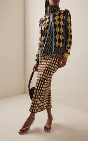 [ZANKOV] William Argyle-Knit Merino Wool Cardigan