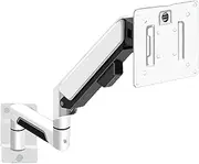 Monitor Arm Gas Single Monitor Mount Arm Fits 10-32 Inch Screens Within 19.8 lbs, Single Monitor Wall Mount Full Motion Gas Spring Monitor Arm with VESA Mount, White Monitor Desk Mount