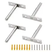 4 Pack 3" Floating Shelf Bracket Hidden Supports for Wood Shelves