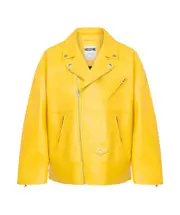 smiley-print jacket IT48 canary yellow