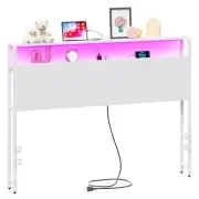 Full Sized Headboard with 2 Tiers Storage Shelves, Sturdy and Stable Headboard