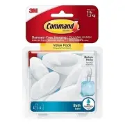 Command BATH18-6ES Medium Bath Hooks Value 3-Pack - Box of 6