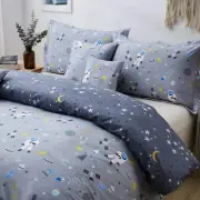 Boys Outer Space Astronaut Bedding Kids Bedding Sets Twin Size Grey 100% Cotton