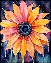 Pink Petal Burst Paint by Numbers Kit for Adults - DIY Abstract Colorful Flower Painting on Canvas 16x20 Inches, Acrylic Paint Set, Suitable for Beginners, Botanical Art for Decoration/Gifts