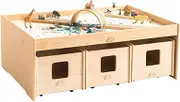 Kids Wooden Activity Table with Storage Box