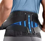 FREETOO Air Mesh Back Brace for Men Women Lower Back Pain Relief with 7 Stays, A