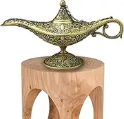 Aladdin Classic Luxury Lantern - Gold Alloy Lamp Pot for Table Decoration | Decorative Only