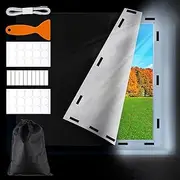 Blackout Shades DIY Curtains for Bedroom, 63"×57" Travel Portable Blackout Blinds Screen, Temporary Blackout Shade for Windows, 100% Temporary Blackout Window Cover