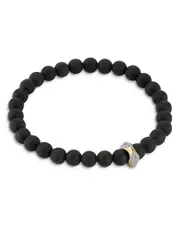 Walters Faith Men's 18K Rose Gold Onyx & Diamond Origami Beaded Bracelet