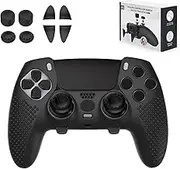 PS5 Edge Controller Cover, Protective Case for PlayStation 5 Edge with 4PCS Thumb Grip Caps & L2 R2 Trigger Extender Compatible with DualSense Controller
