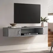 Floating TV Stand with 16 Lights LED Light, Wall Mounted TV Shelf, Entertainment