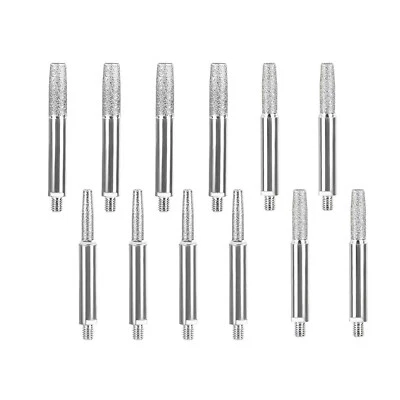 12pcs 5/32 3/16 7/32in Chainsaw Sharpener Sharpening Burr Grinding Stone Heads g