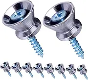 OFFIGAM Strap Locking Pins for Electric Guitar 10pcs Guitar Strap Locks Metal End Pins