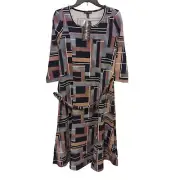 Nina Leonard Dress, Geometric Print, M