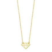14K Yellow Gold Diamond Figure Pendant Necklace, 16" To 18" Adjustable