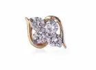 Pave 0.14 Cts Round Brilliant Natural Diamonds Nose Stud In 18K Yellow Gold